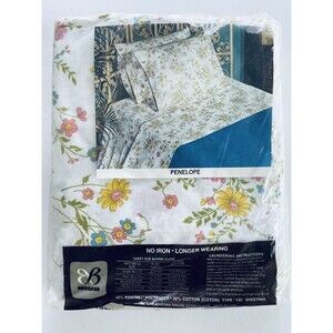 Vintage Floral Sheet Bibb “Penelope”  Twin Size Sheet Linens *NEW & SEALED*
